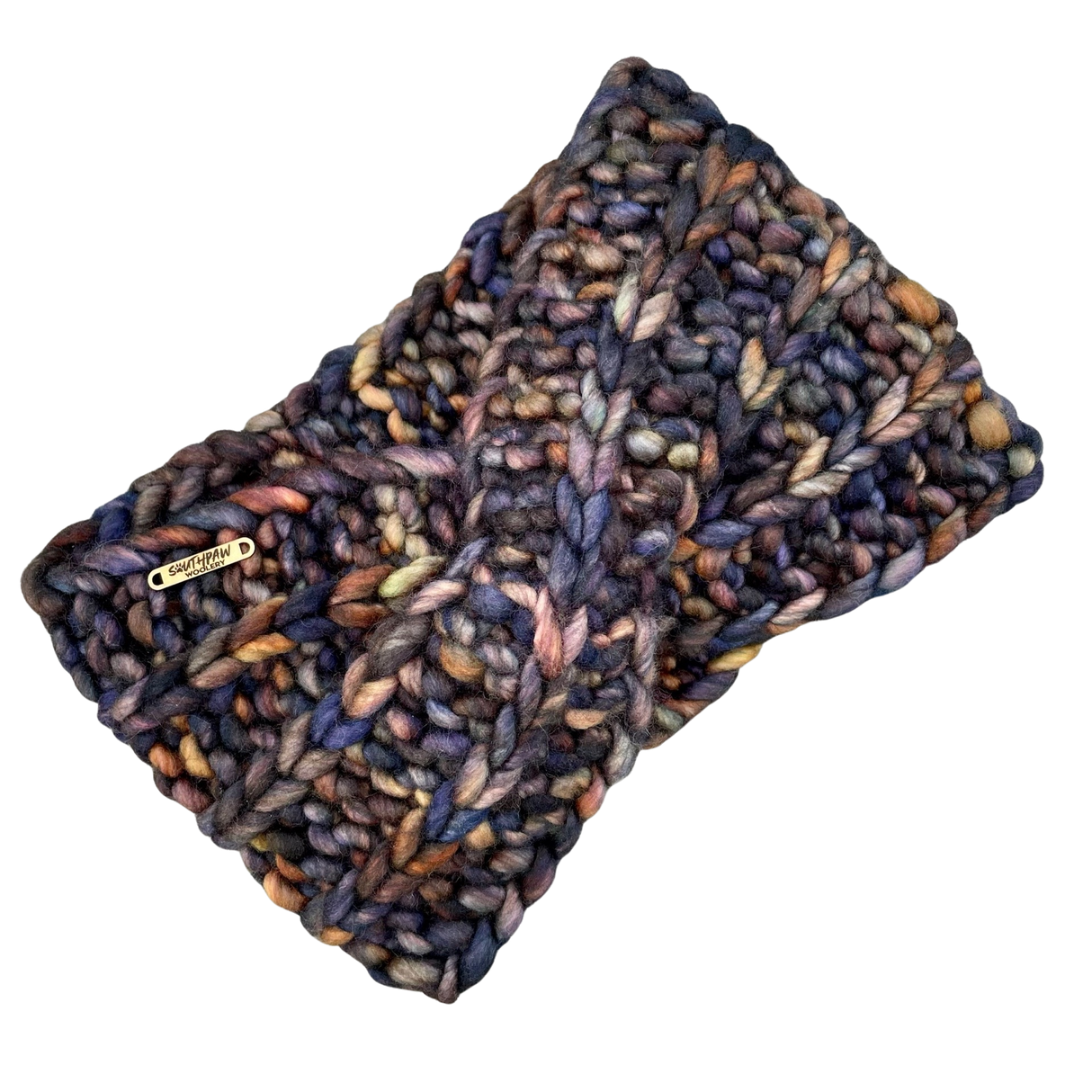 Adult Luxury Hand Knit Headband | Merino Wool Headband | Earthy Blues