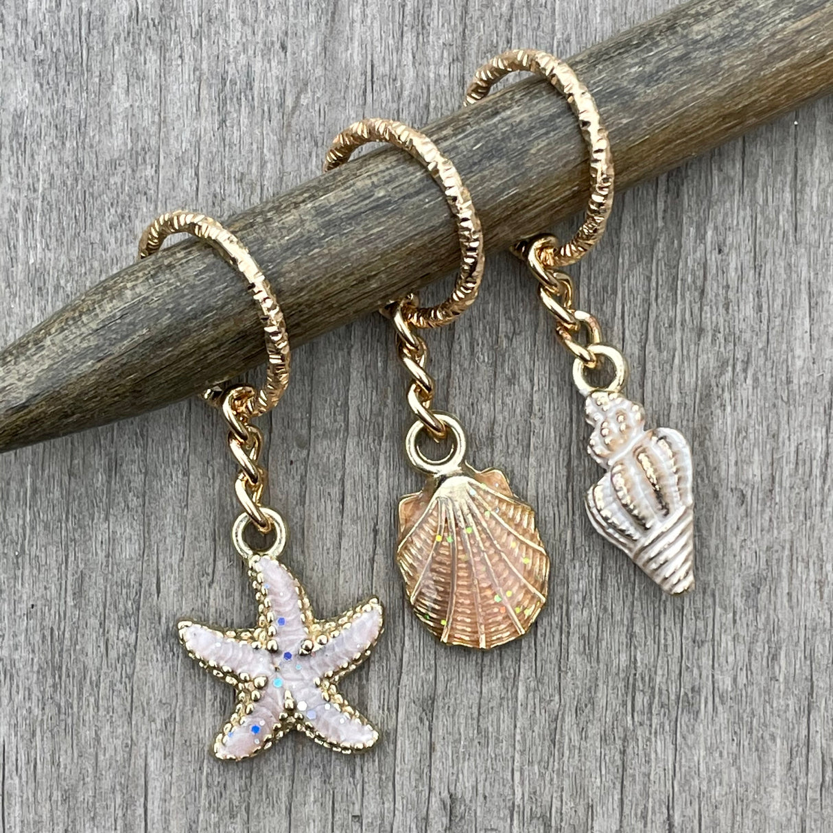 Southpaw Stitch Markers | Starfish & Seashells