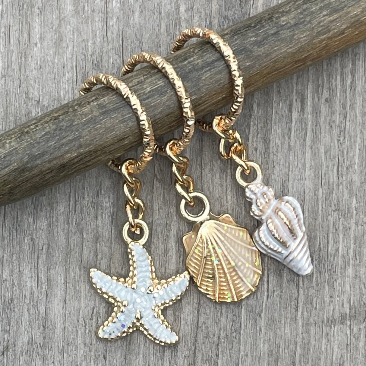 Southpaw Stitch Markers | Starfish & Seashells