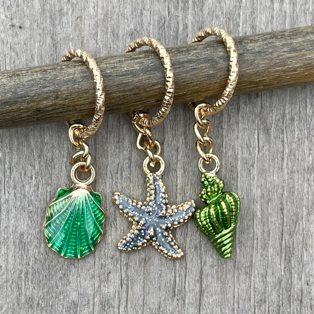 Southpaw Stitch Markers | Starfish & Seashells