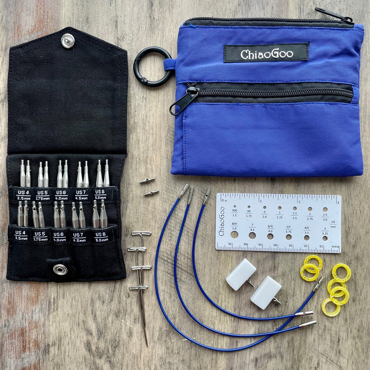 ChiaoGoo | Twist Shorties 2"& 3" (5 & 8cm) US 4-8 (3.5-5mm)  Needle Set