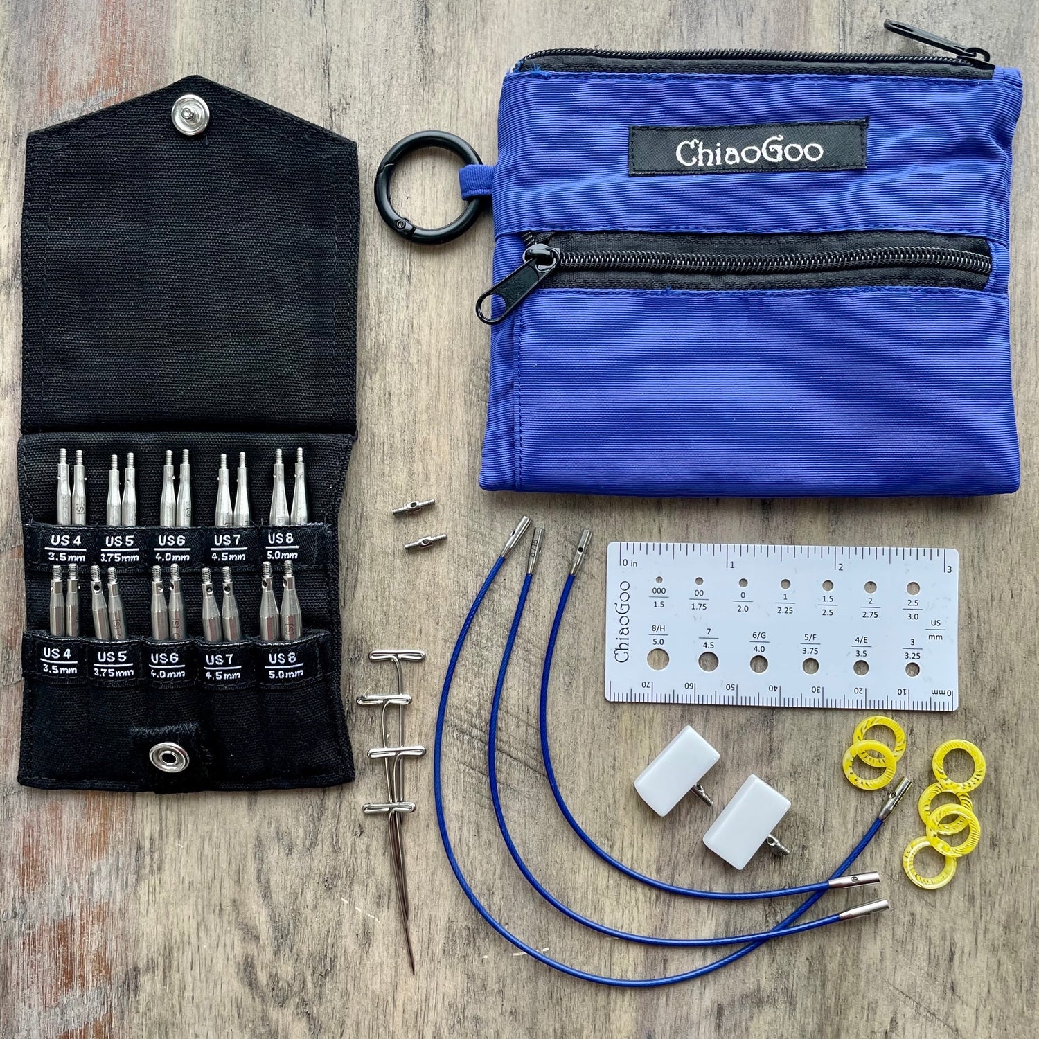 ChiaoGoo | Twist Shorties 2"& 3" (5 & 8cm) US 4-8 (3.5-5mm)  Needle Set