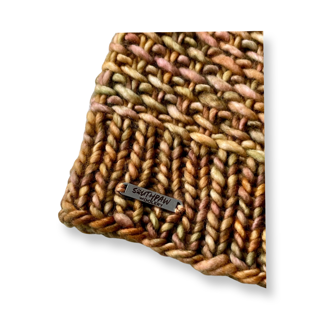 Adult Luxury Hand Knit Hat | Merino Wool | Earthy Gold