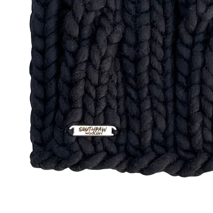 Adult Luxury Hand Knit Hat | Merino Wool Hat | Black