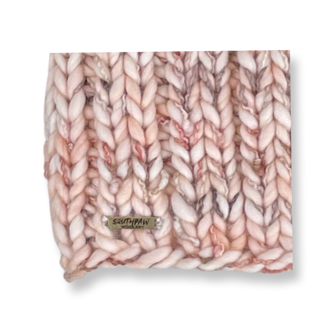 Adult Luxury Hand Knit Merino Wool Hat | Melon Slub