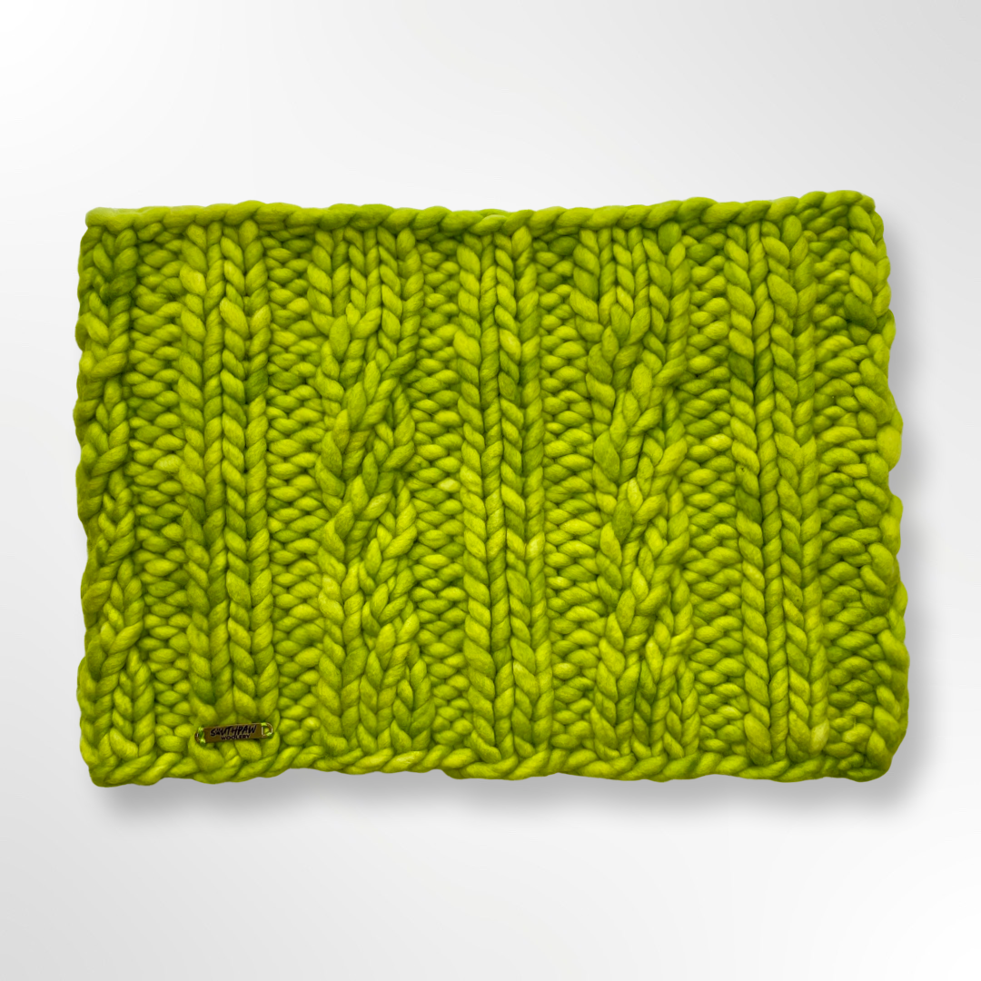Merino Wool Luxury Knit Cowl | Neon Green