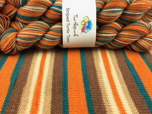 Turtlepurl Yarns | Self-striping Sock yarn | Pumpkin Spice