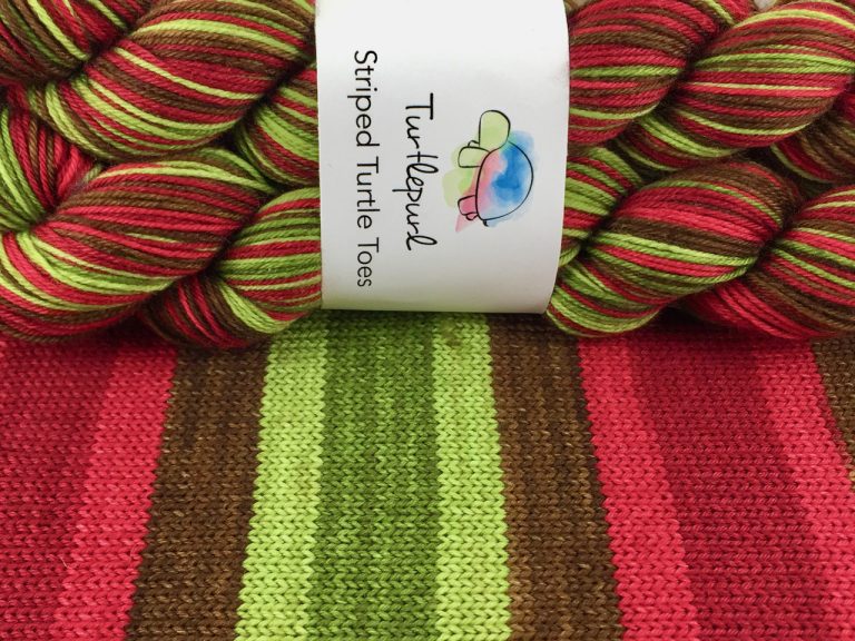 Turtlepurl Yarns | Self-striping Sock yarn | Poison Apple