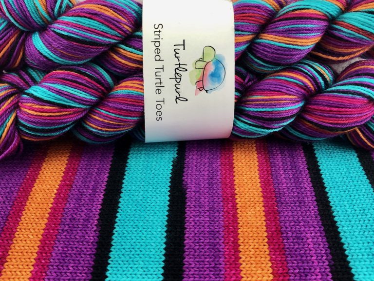 Turtlepurl Yarns | Self-striping Sock yarn | The Artist B-Side