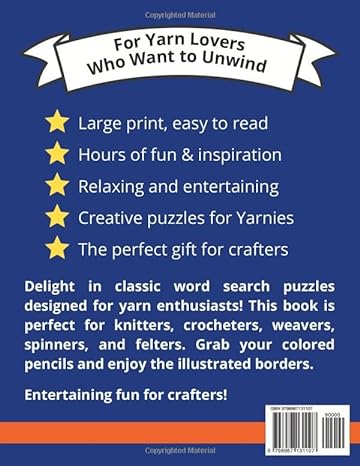 Merry Crafters | Word Search Puzzle Book | Yarn Lovers