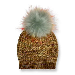 Adult Luxury Hand Knit Hat | Merino Wool | Earthy Gold
