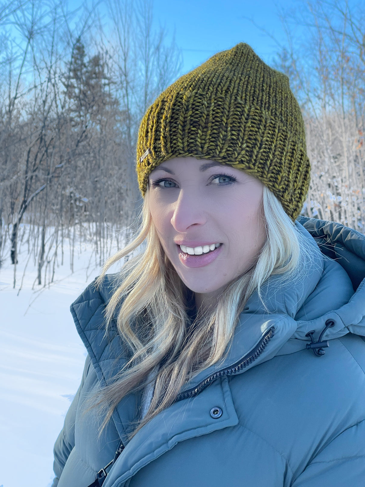 Adult Luxury Hand Knit Hat | Merino Wool | Ochre