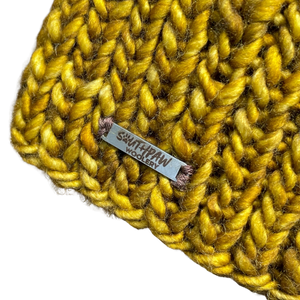 Adult Luxury Hand Knit Hat | Merino Wool | Ochre