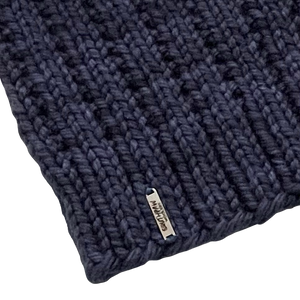 Adult Luxury Hand Knit Hat | Merino Wool | Dark Blue
