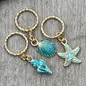 Southpaw Stitch Markers | Starfish & Seashells