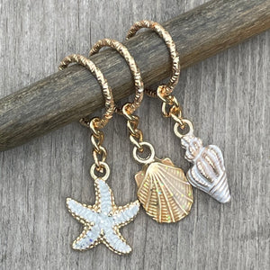 Southpaw Stitch Markers | Starfish & Seashells