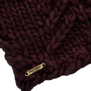 Adult Luxury Hand Knit Merino Wool Hat |  Pines | Brown