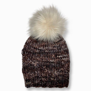 Adult Luxury Hand Knit Hat | Merino Wool | Coconut Brown
