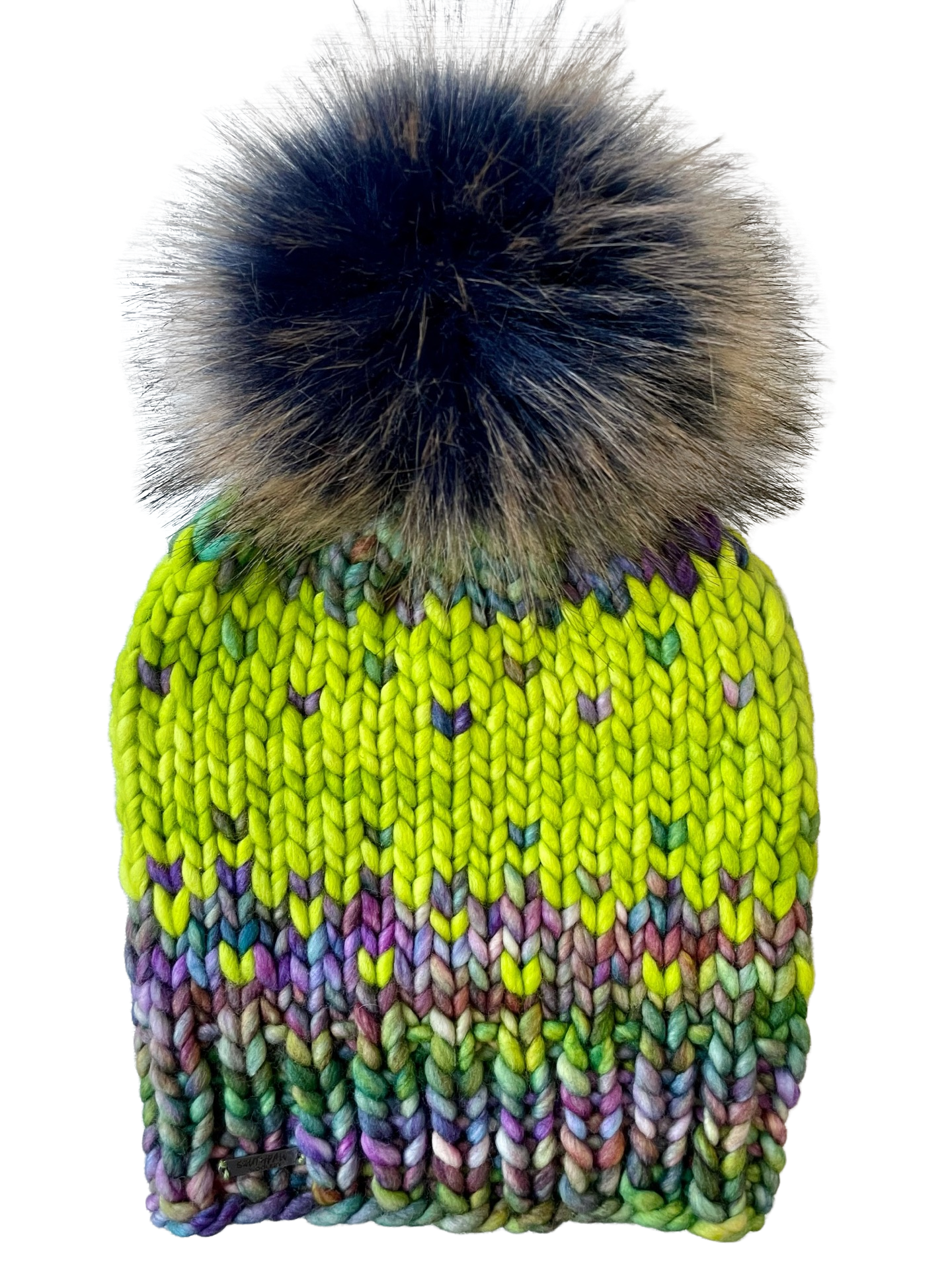 Adult Luxury Hand Knit Merino Wool Hat | Winterfell | Apple Green