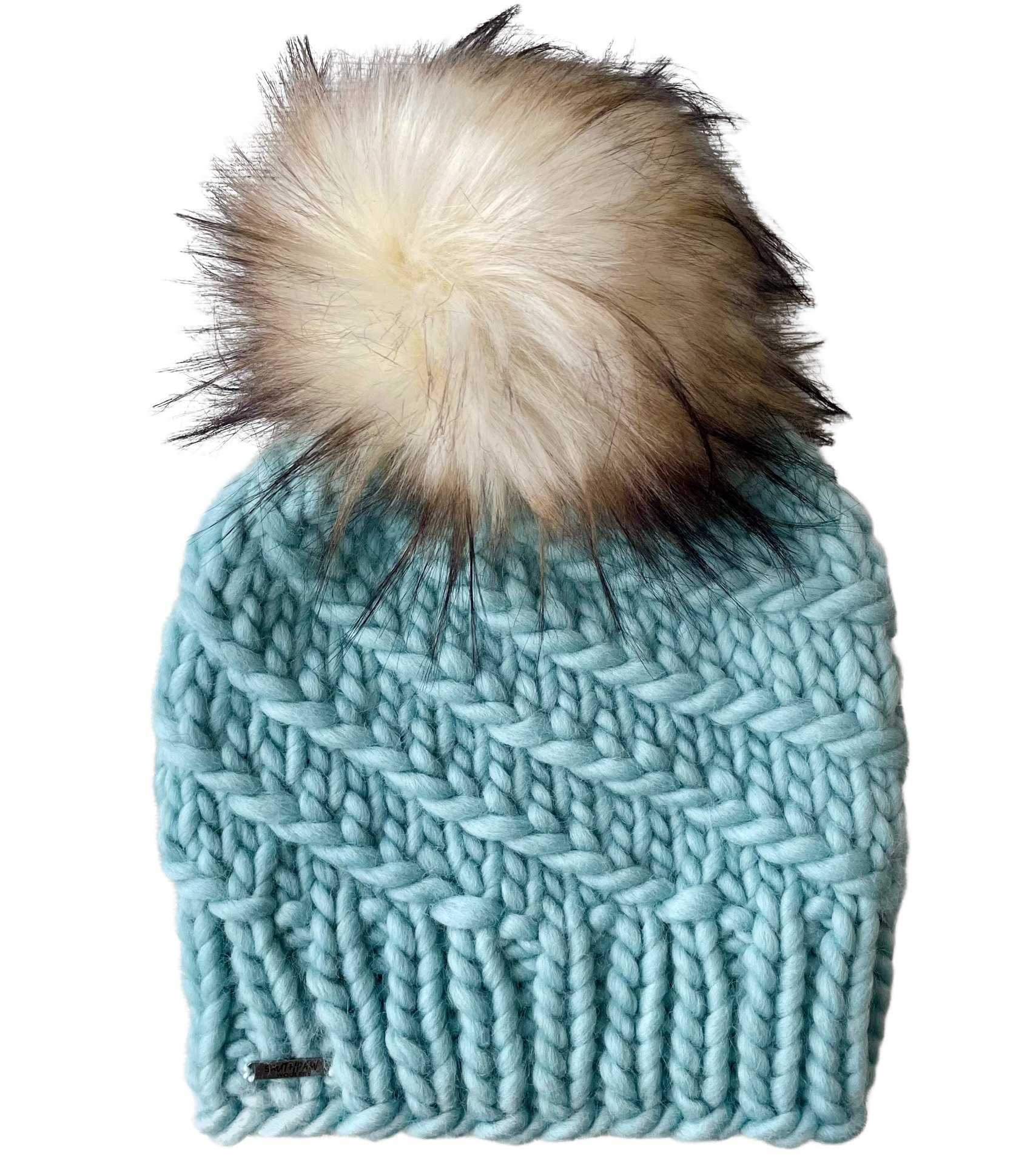 Adult Luxury Hand Knit Hat | Peruvian Wool | Light Blue
