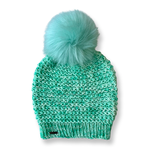 Adult Luxury Hand Knit Hat | Merino Wool | Turquoise | Kappa Hat