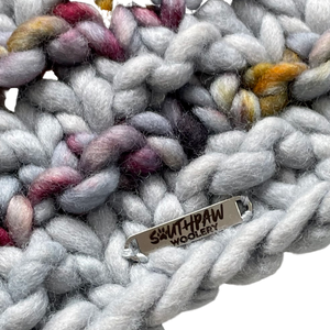 Adult Merino Wool Luxury Knit Cowl | Grey | Multicolor