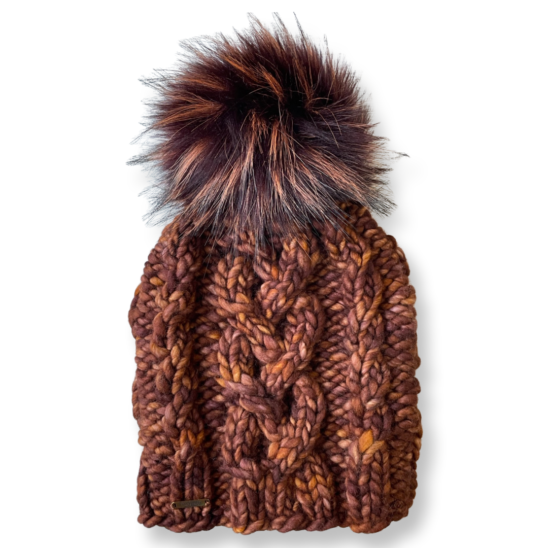 Adult Luxury Hand Knit Hat | Merino Wool Hat |  Chunky Cables