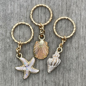 Southpaw Stitch Markers | Starfish & Seashells