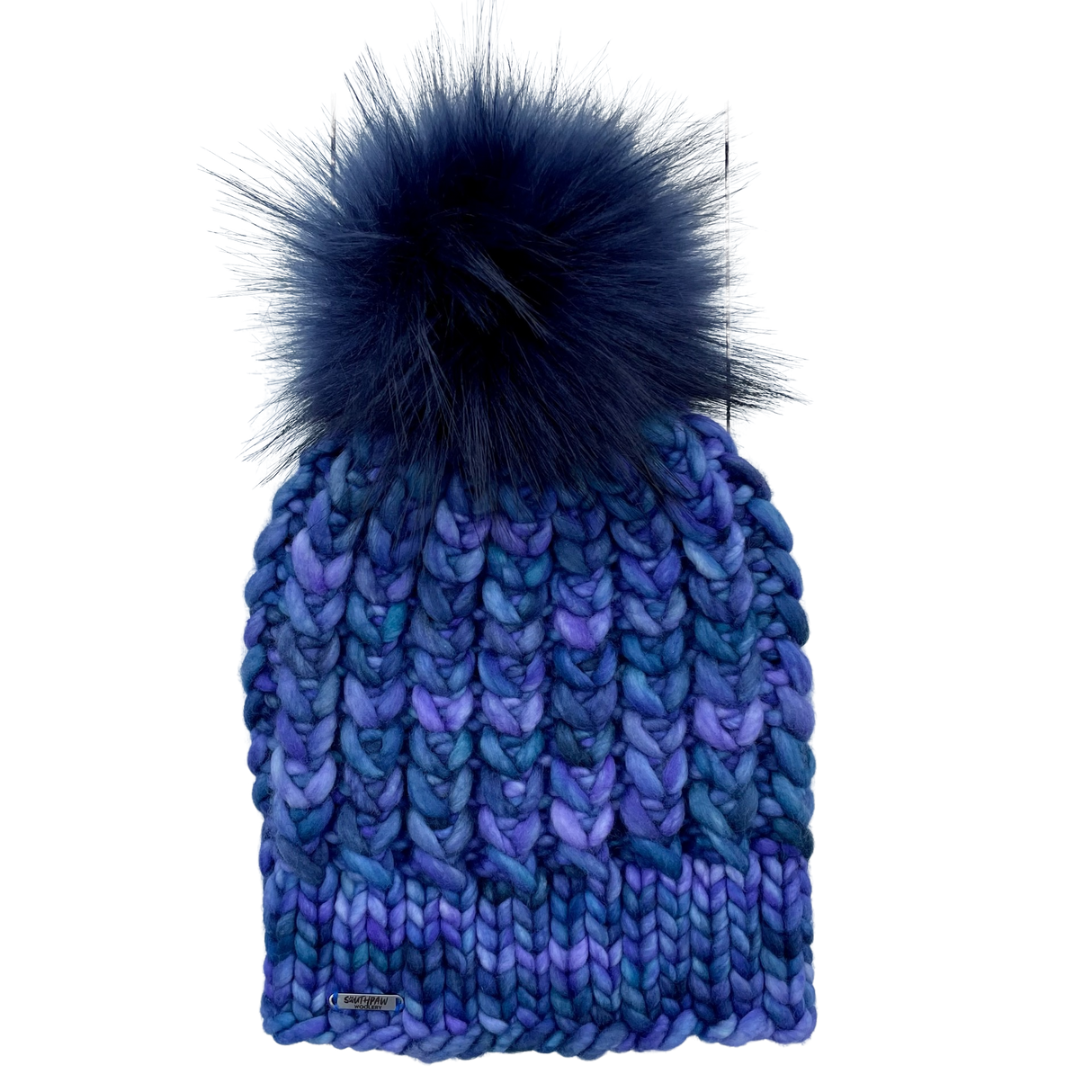 Adult Luxury Hand Knit Hat | Merino Wool | Blue