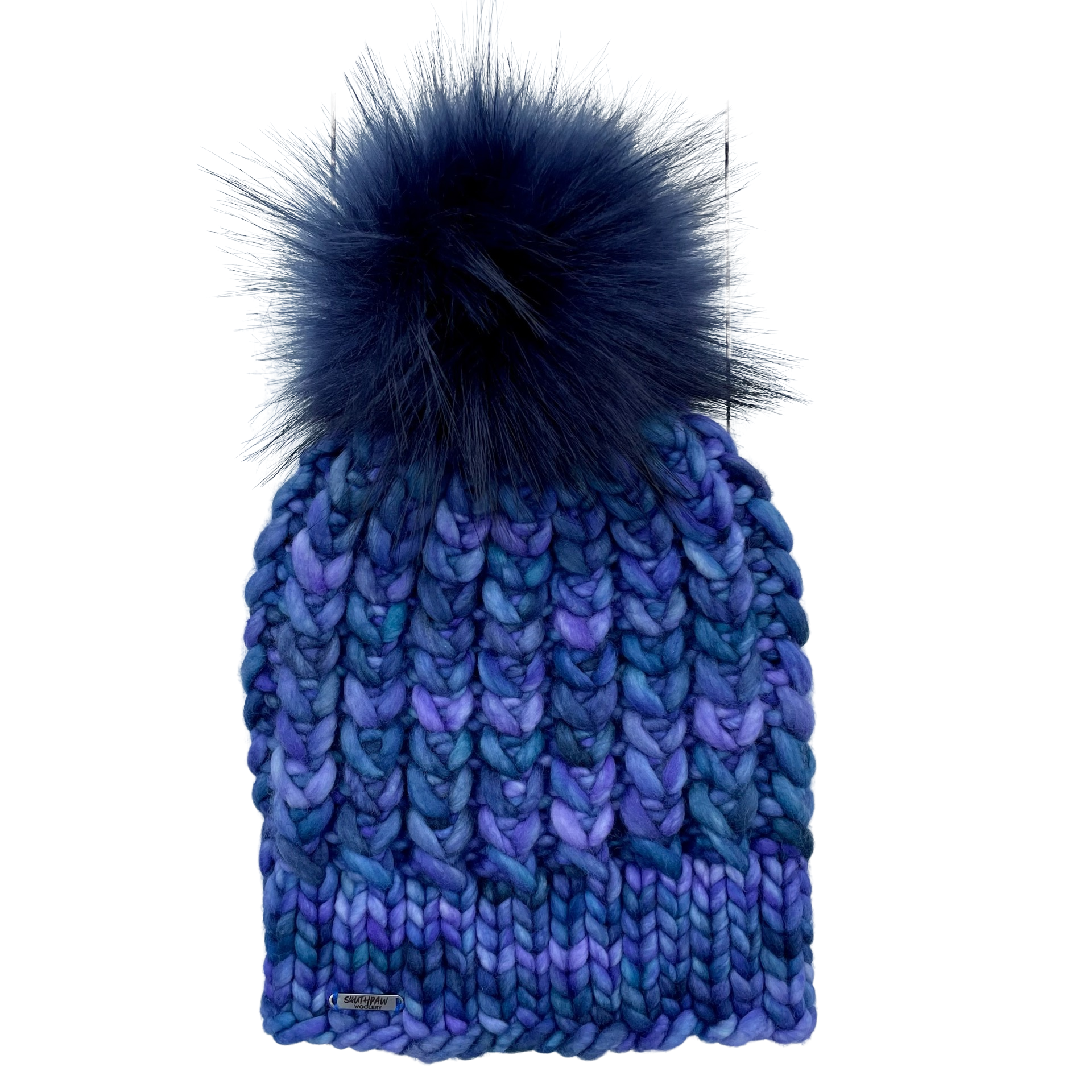 Adult Luxury Hand Knit Hat | Merino Wool | Blue