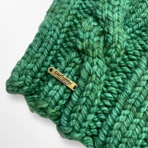 Adult Luxury Hand Knit Hat | Merino Wool | Green