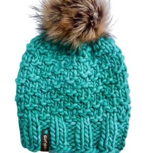 Children’s Luxury Hand Knit Hat | Merino Wool | Bahamas Green