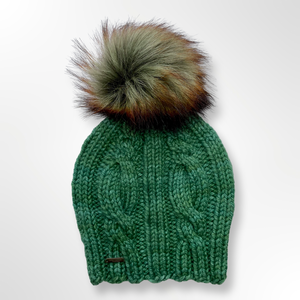 Adult Luxury Hand Knit Hat | Merino Wool | Green