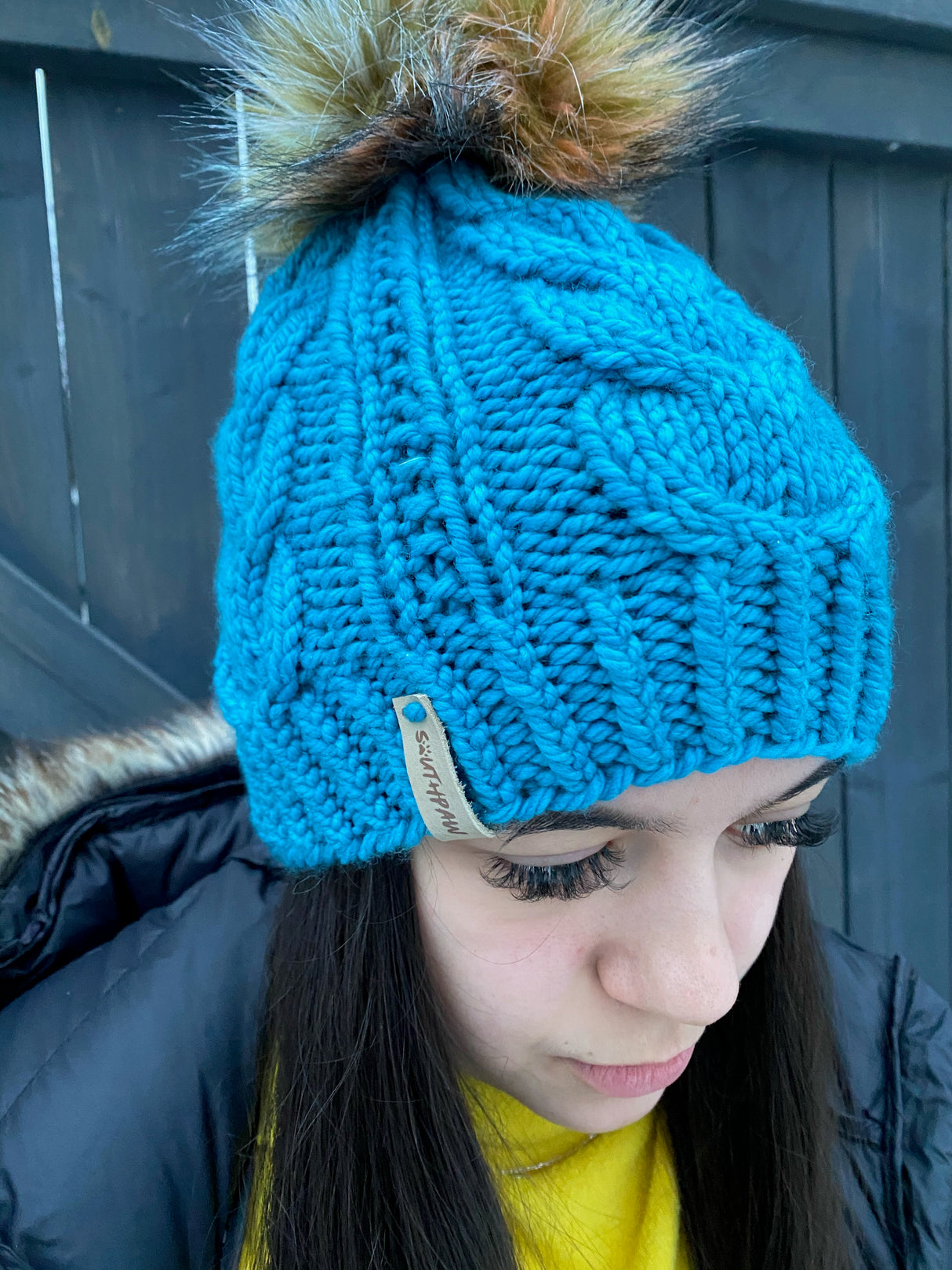 Adult Luxury Hand Knit Hat | Merino Wool | Bobby Blue | Aubrey Beanie