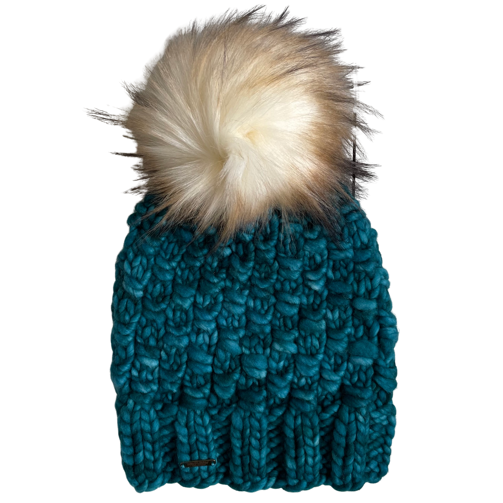 Adult Luxury Hand Knit Hat | Merino Wool Hat | Dark Teal