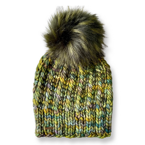 Adult Luxury Hand Knit Hat | Merino Wool | Earth Green