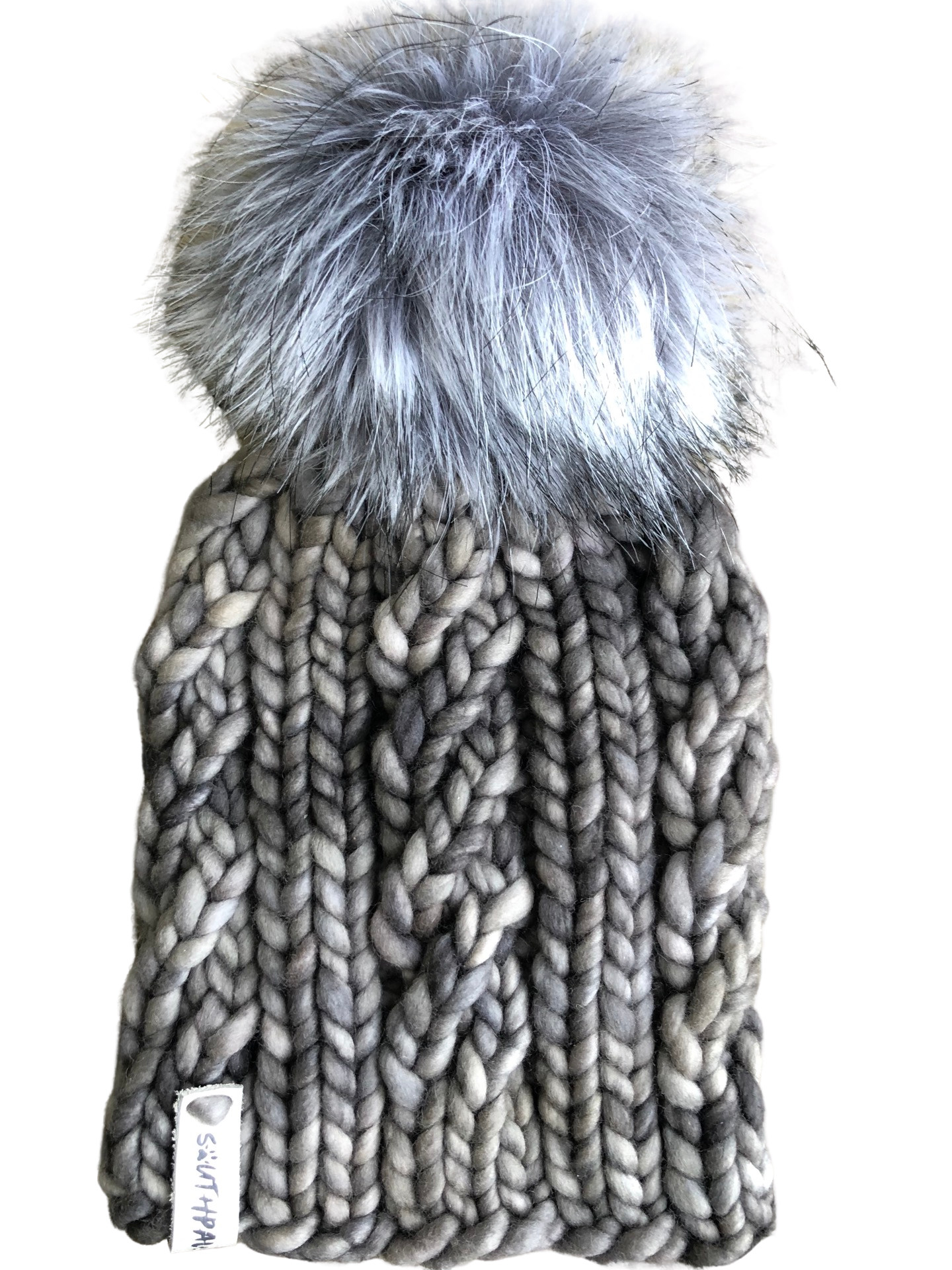 Child's Luxury Hand Knit Hat | Merino Wool Hat | Cloudy Day Grey -hat-SOM-020 | Spindrift Beanie