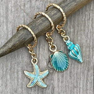 Southpaw Stitch Markers | Starfish & Seashells