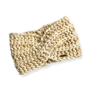 Adult Luxury Hand Knit Headband | Merino Wool Headband |  Ivory