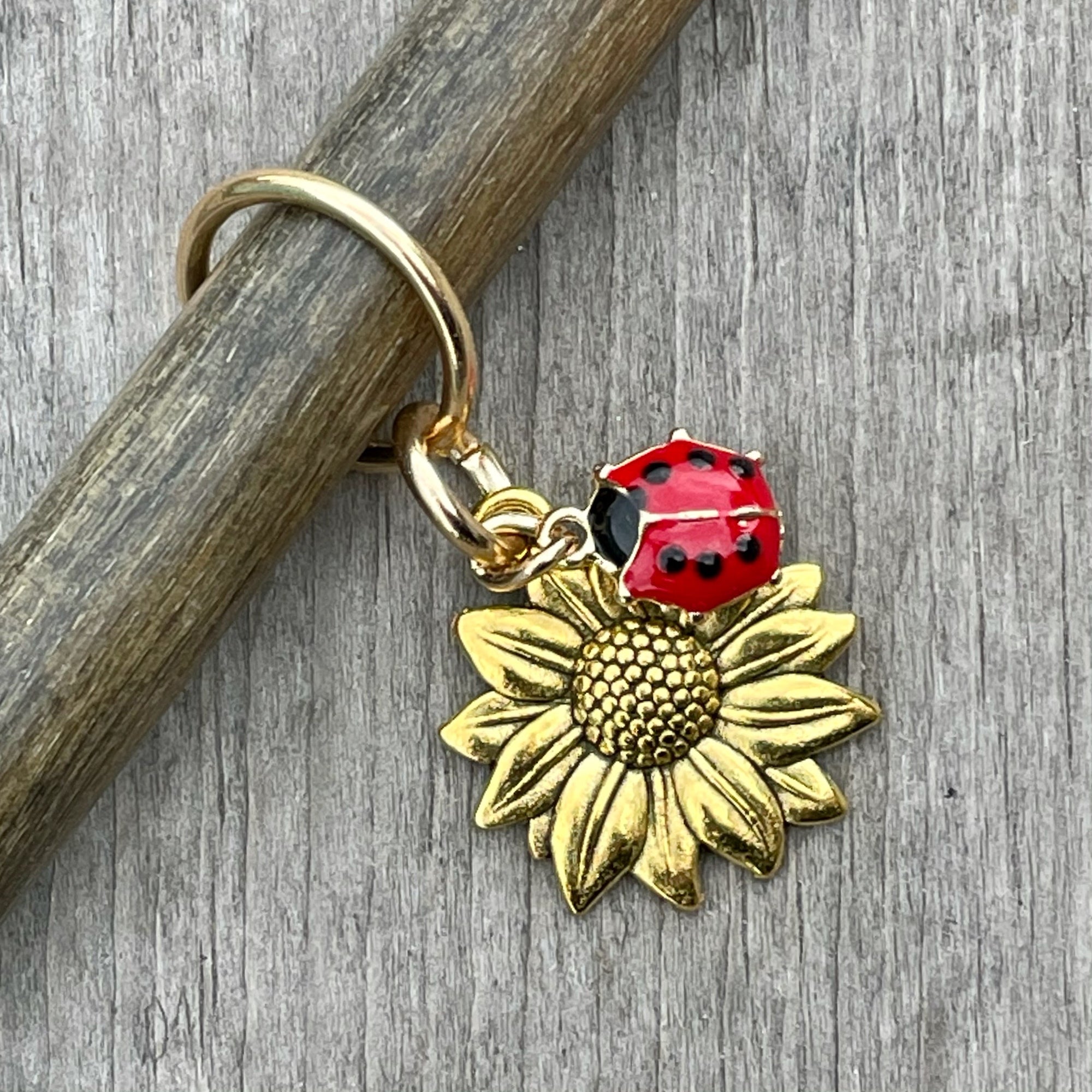 Southpaw Stitch Markers | Sunflowers & Ladybugs