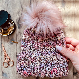 Folded Brim Toque | Merino Wool Toddler Hat | All The Pinks