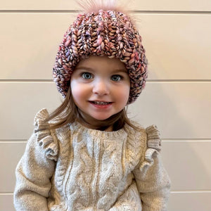 Folded Brim Toque | Merino Wool Toddler Hat | All The Pinks