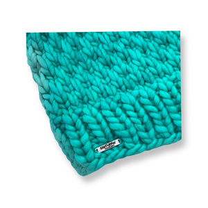 Adult Luxury Hand Knit Hat | Merino Wool Hat | Ocean Green