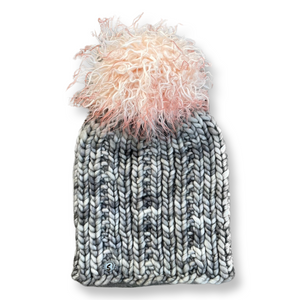 Adult Luxury Hand Knit Hat | Merino Wool | Cloudy Day Grey