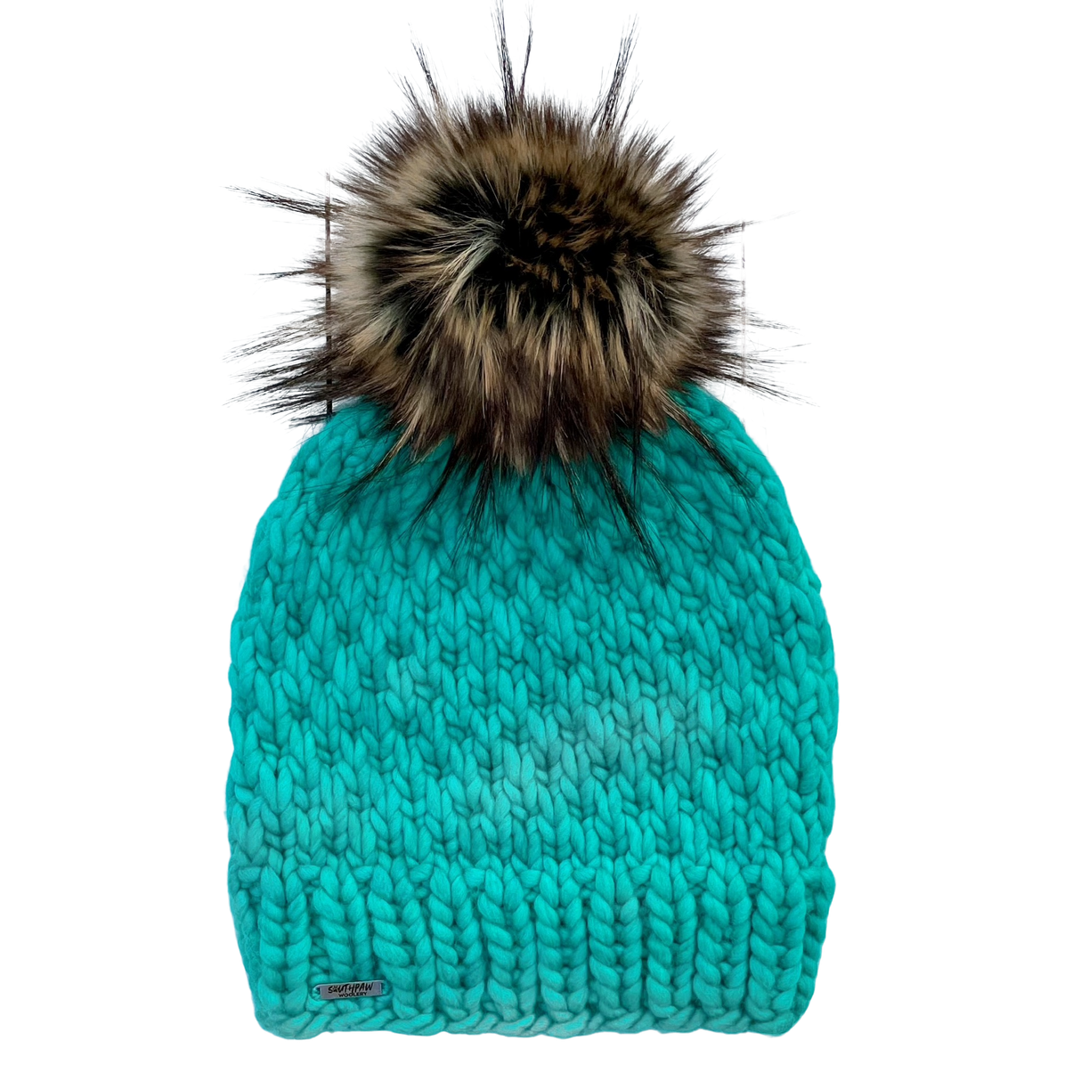 Adult Luxury Hand Knit Hat | Merino Wool Hat | Ocean Green