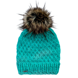 Adult Luxury Hand Knit Hat | Merino Wool Hat | Ocean Green