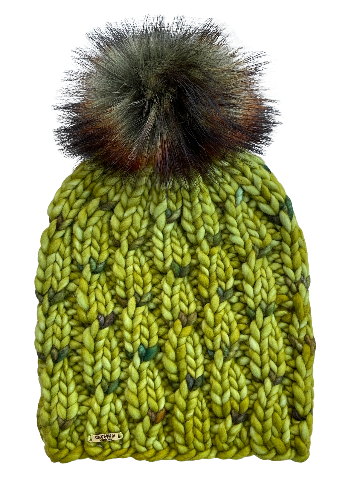 Adult Luxury Hand Knit Hat | Merino Wool | Earth Green