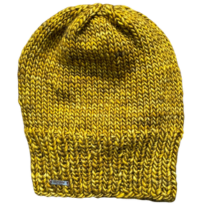 Adult Luxury Hand Knit Hat | Merino Wool | Ochre