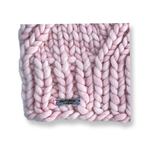 Adult Luxury Hand Knit Hat | Merino Wool Hat | Soft Pink