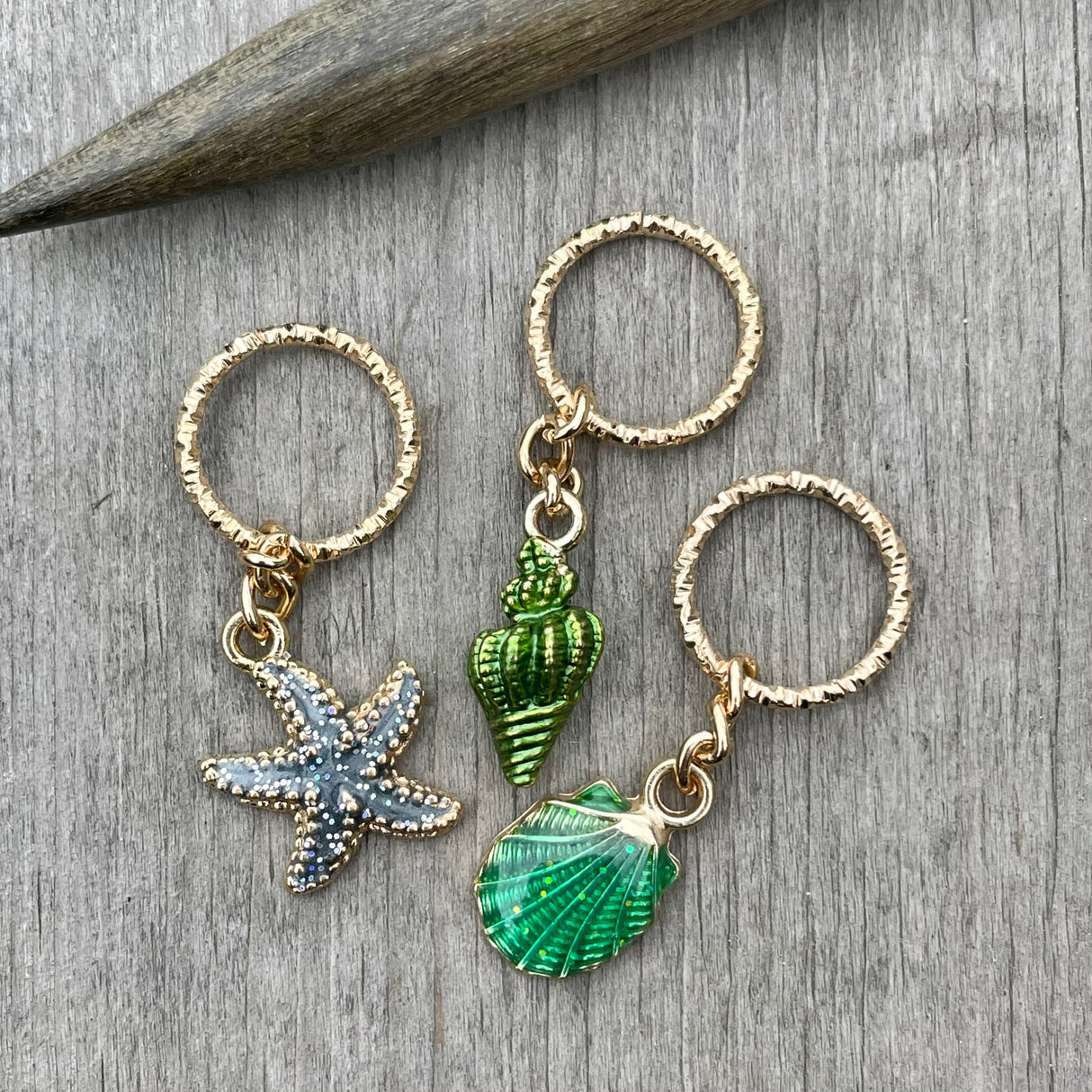 Southpaw Stitch Markers | Starfish & Seashells